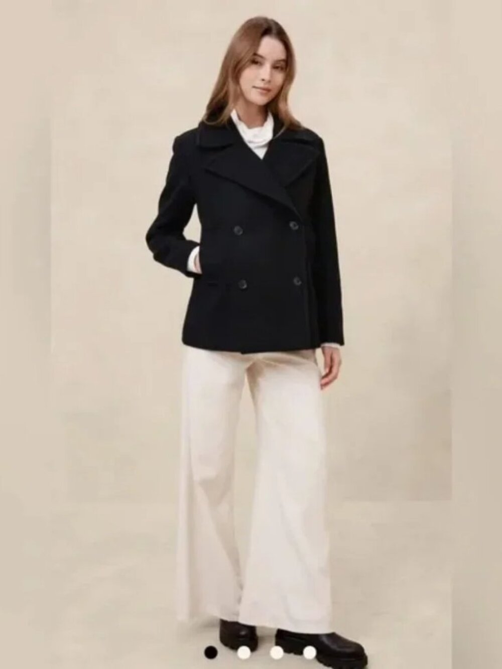 Banana Republic Factory Wool Blend Peacoat